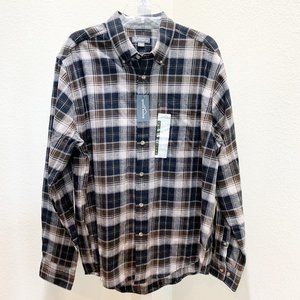Eddie Bauer Brown Flannel Button Down Shirt